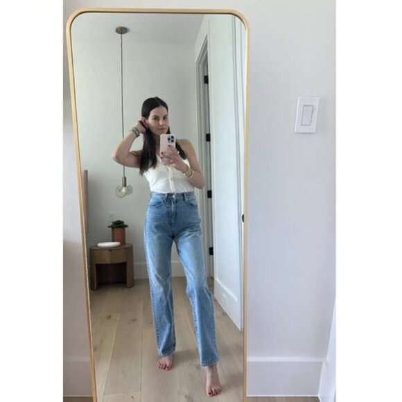 SLVRLAKE Sophie Ripped Mid Rise Straight Leg Jeans in All Or Nothing Size US 28 - Picture 5 of 15